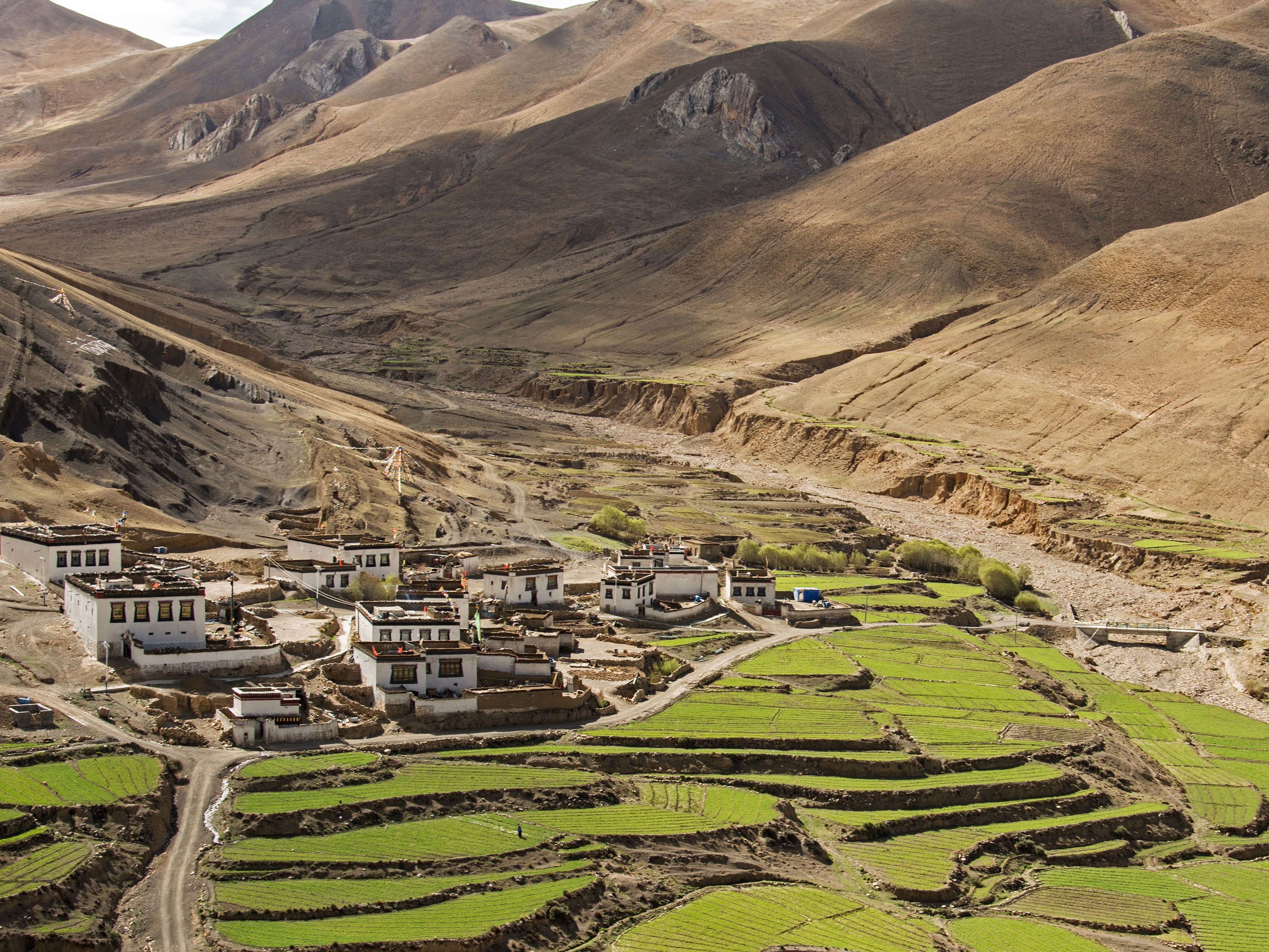 Villages along the way to Everest from Shigatse