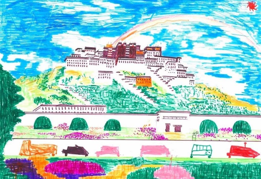 Kids painting Potala Palace