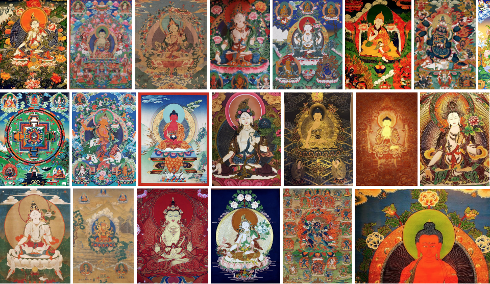 Multiple Thangka paintings