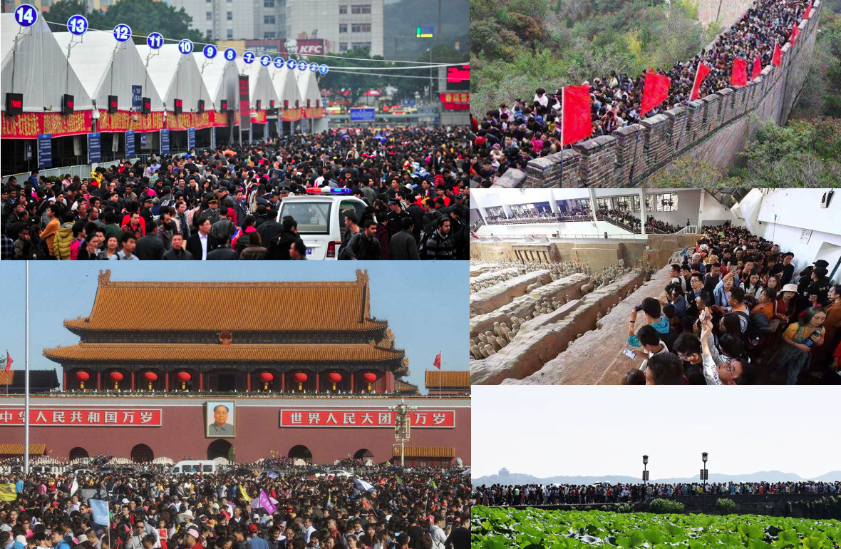 Tourist crowds during October golden week in China