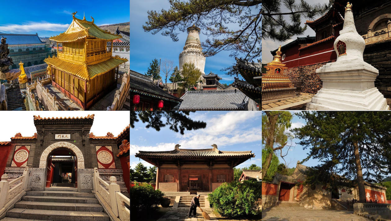 Tempes and pagodas at Mount Wutai
