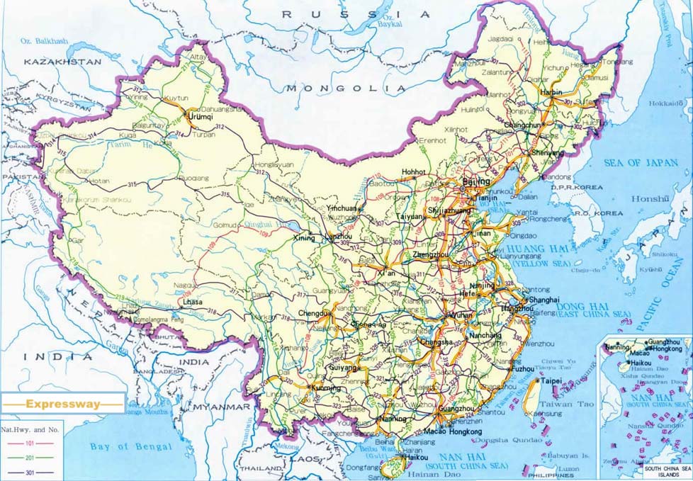 Highway and expressway map in China