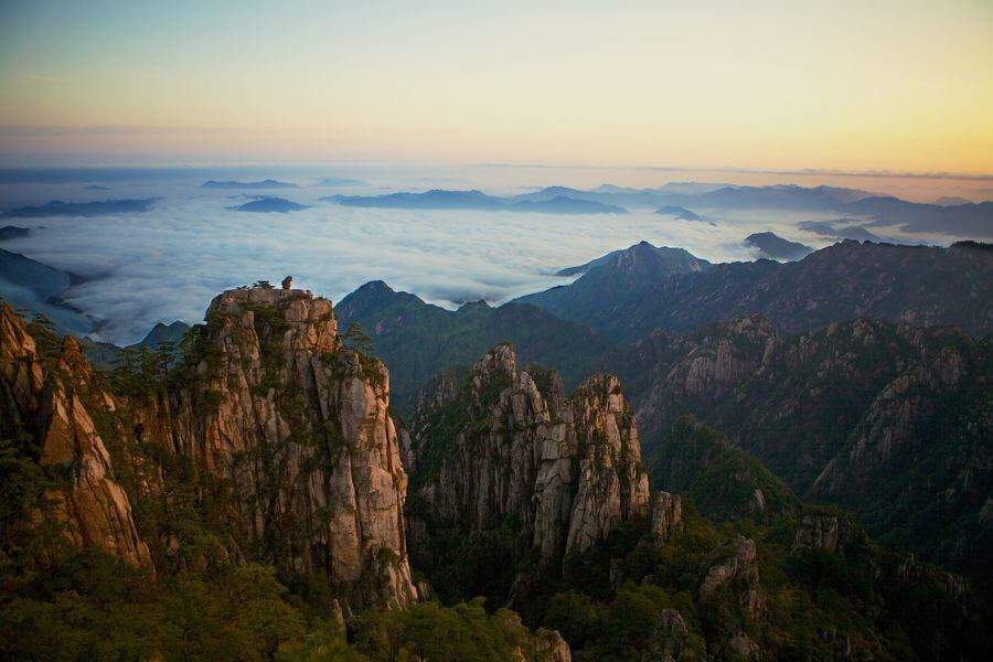 Yellow mountains in China