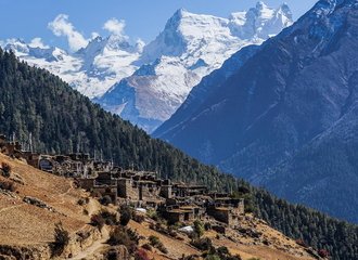 Trek Day4 Snow mountain Views on way from Pisang to Manang|Annapurna Circuit trek