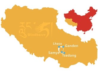 Tibet Ganden to Samye Trekking Tour Route