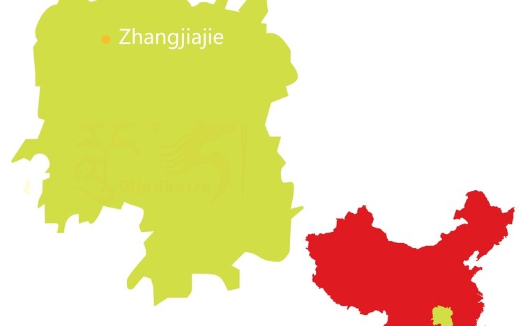 Zhangjiajie national parks tour map