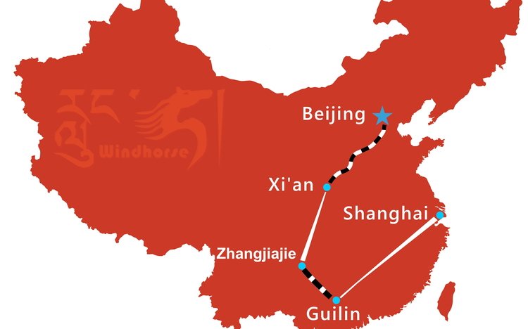 china-tour-beijing-xian-zhangjiajie-guilin-shanghai-map