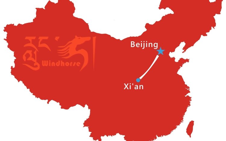 Beijing Xi'an Train Tour Map