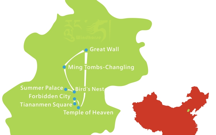 Beijing In Depth Tour Route