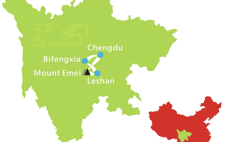 Bifengxia Mount Emei Tour Route