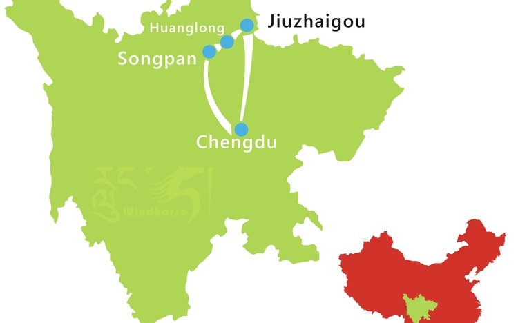 Chengdu Jiuzhaigou Tour Route