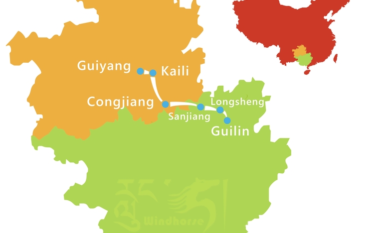 Guilin Minority Tour Route