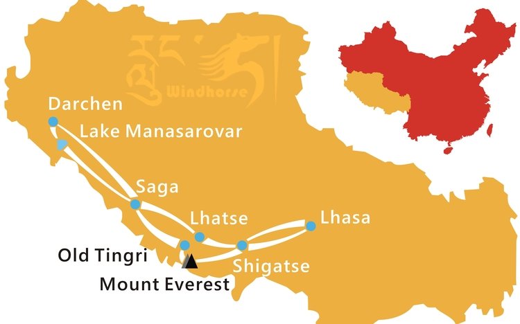 Mount Everest Kailash Tour Route