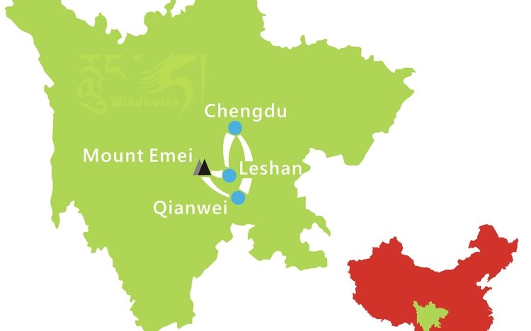 Sichuan Leshan Emei Tour Route