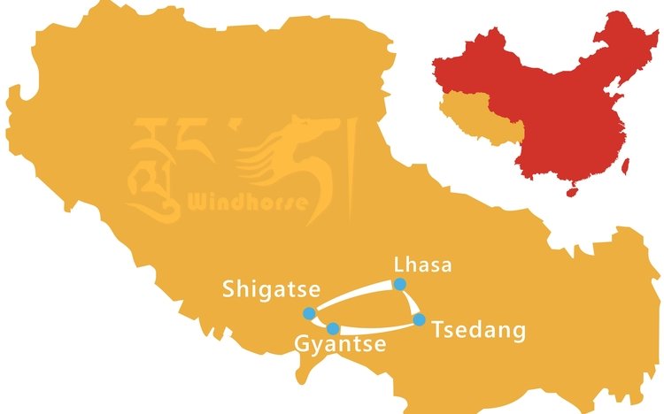 Tibet In Depth Tour Route