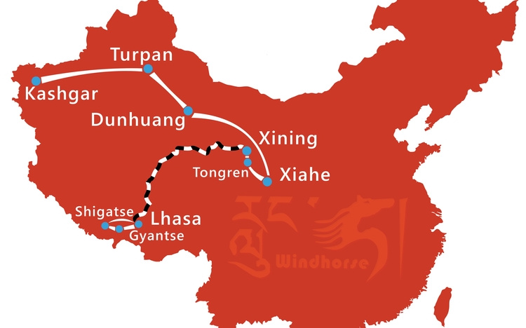 Western China Tour Route