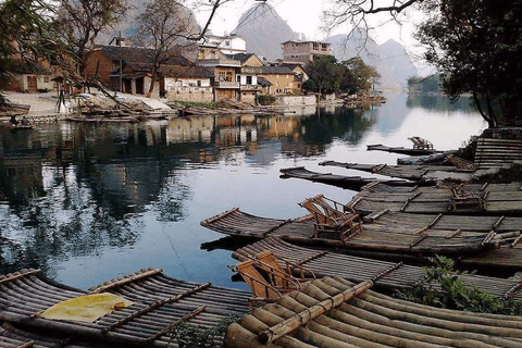 Bamboo raft at Xingping ancient town