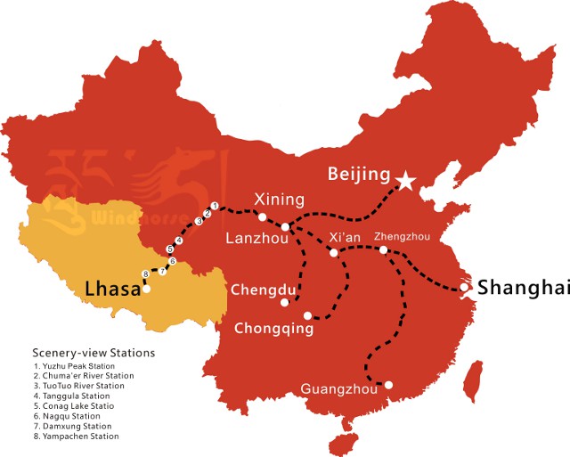 Tibet Train Map